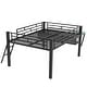 preview thumbnail 12 of 11, Gaming Mid Loft Bed with Desk, LED, Full, Black