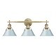 preview thumbnail 34 of 37, Orwell 3-light Bathroom Vanity Light Aged Brass with Seafoam