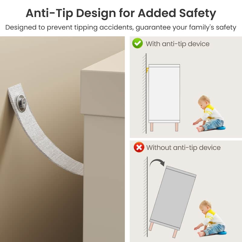 47" Wide 6 Drawer Dresser for Bedroom with Charging Station
