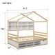 preview thumbnail 19 of 34, Elegant Full House Bed Kids Bed with Roof Frame,Bedside Storage Shelves,Ladder and Guardrail