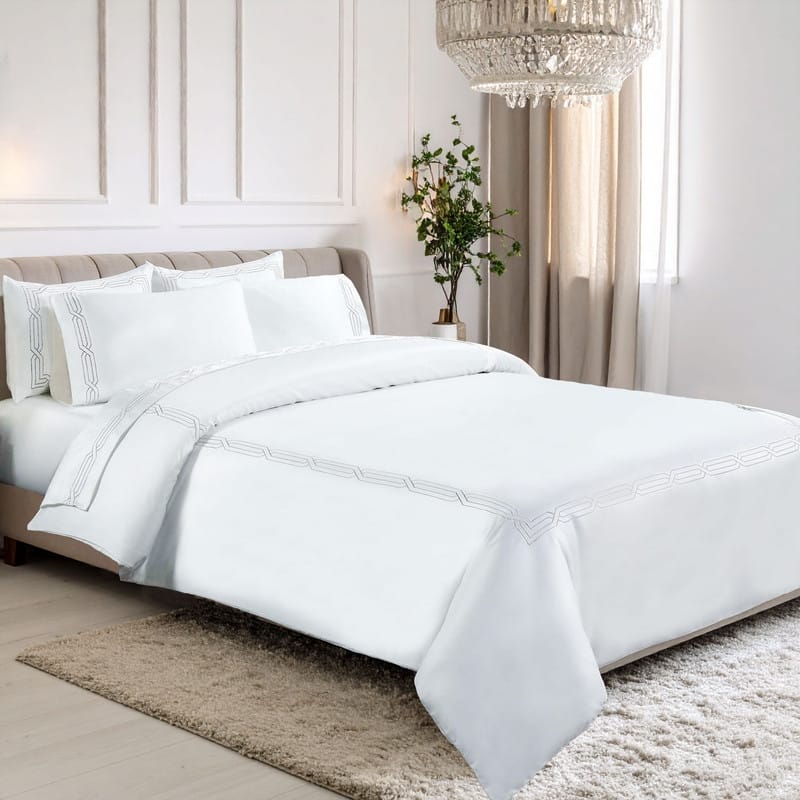 Superior LUX 7 PC Egyptian Cotton Embroidered Bundle