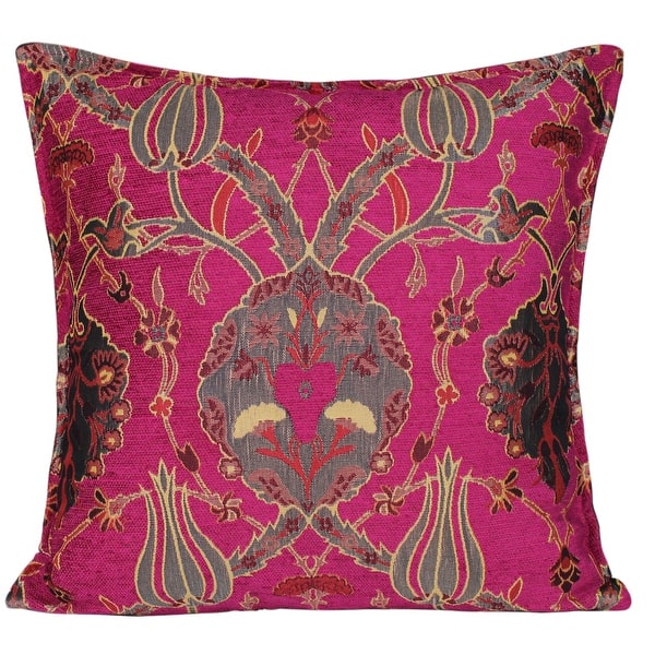 slide 2 of 6, Boho Chic Bianca Tulip Decorative Turkish Pillow Fuchsia/Grey