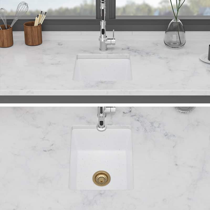 Kitchen Sink 14.82" x 17.55" x 8.38" Granite Composite Undermount Single Bowl Kitchen Sink