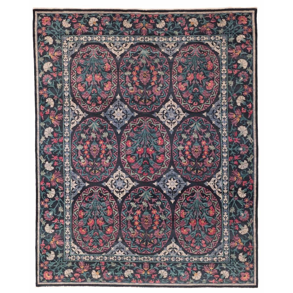 ECARPETGALLERY Hand-knotted Signature Collection Black Wool Rug - 8'1 x 9'11