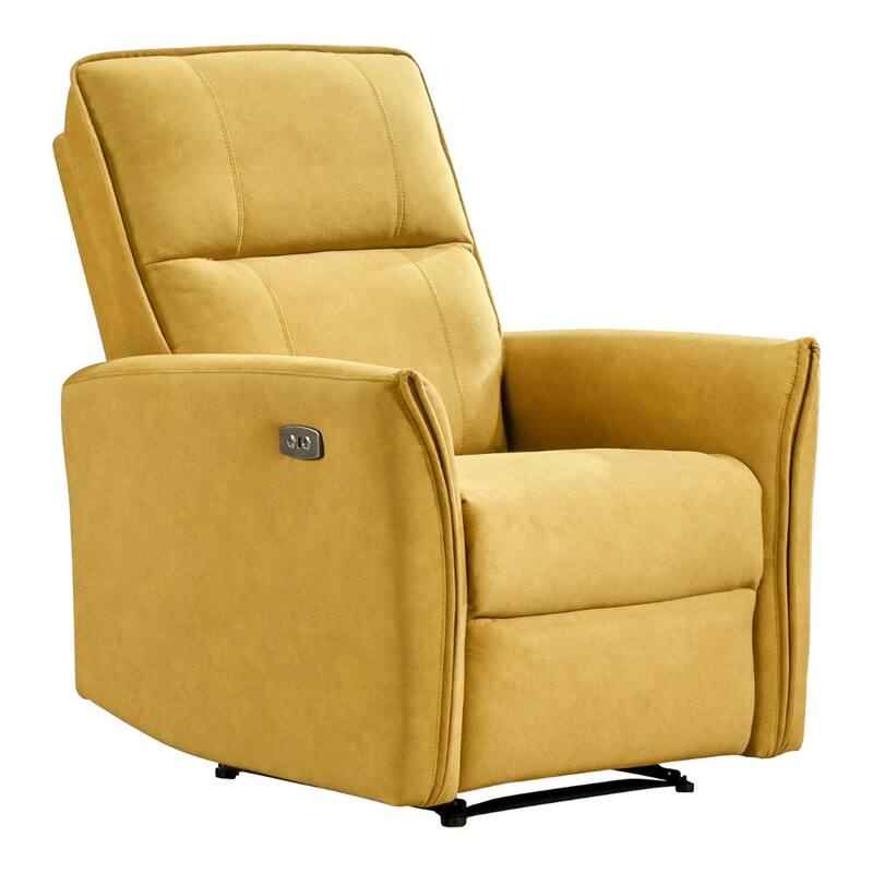 GDFStudio - Asheville Modern 40.2" Tall Manual Push-Button Upholstery Suede Recliner Chair for Living Room, Office & Apartment