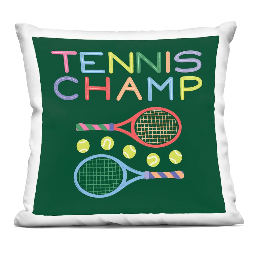 Stupell Tennis Champ Racket & Balls Decorative Printed Throw Pillow Design by Sazerelli Designs