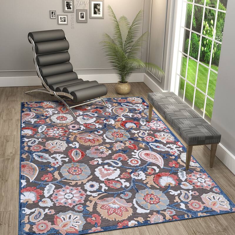 VILLADECOR Spread Indoor Outdoor Area Rug Low High Pile Rugs For Patio
