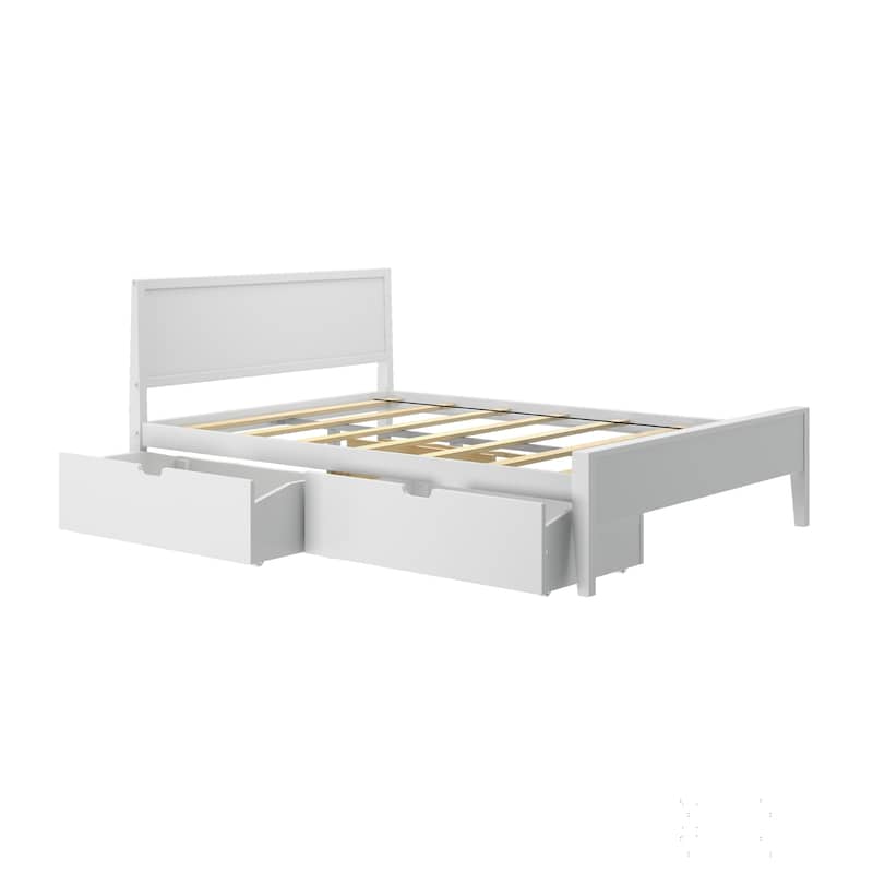 Max and Lily Queen-Size Bed with Panel Headboard and Storage Drawers