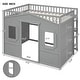 preview thumbnail 81 of 112, Solid Wood House Loft Bed with Window Design and Ladder, Twin/Full Size Playhouse Bed Loft Bed Frame with Guardrail for Kids