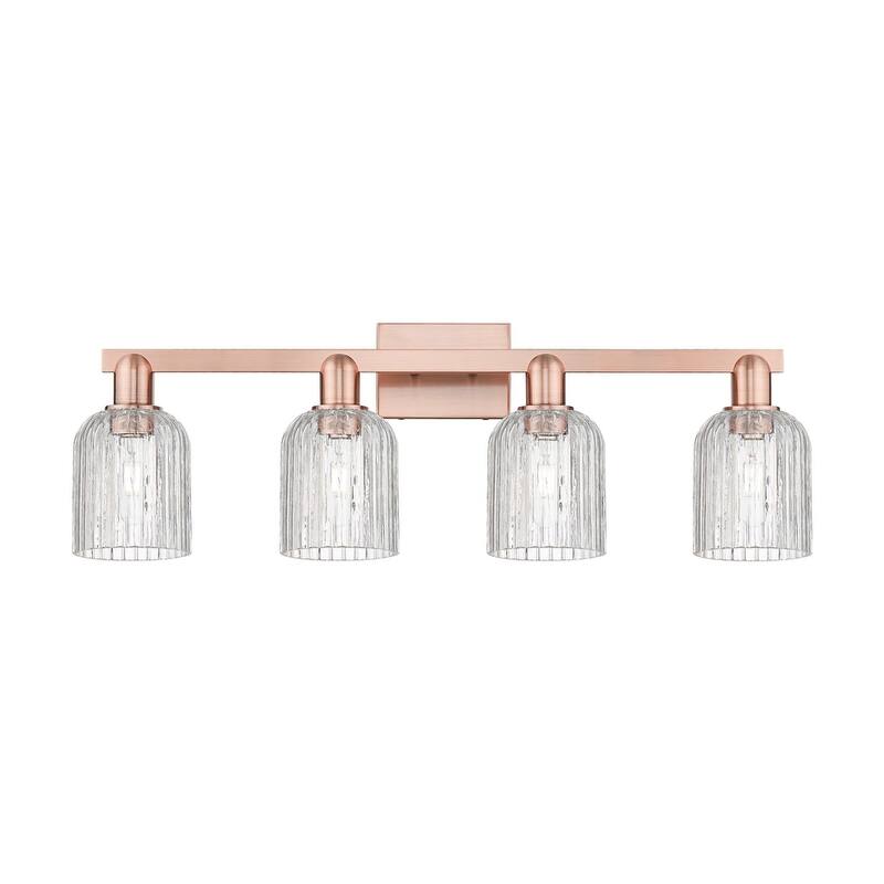 Innovations Lighting 716-4W-11-32 Bridal Veil Vanity Bridal Veil 4 - Antique Copper / Clear