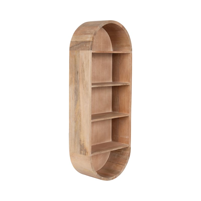Kate and Laurel Hutton Wood Capsule Wall Shelf - 13x33 - Natural