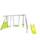 preview thumbnail 13 of 13, Six-Function Swing Set with Net for Outdoor Fun Safe for Kids Green & Blue - 152.49” L x 53.55” W x 70.87” H
