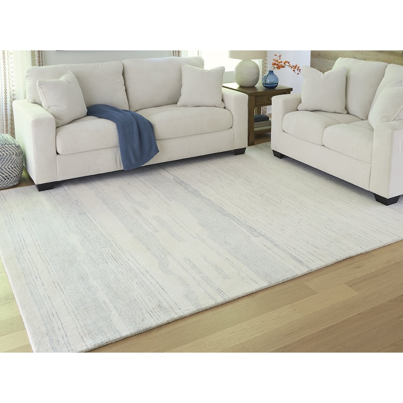 Signature Design by Ashley Genemost Beige/Blue Area Rug - 92" W x 120" D x 0.39" H