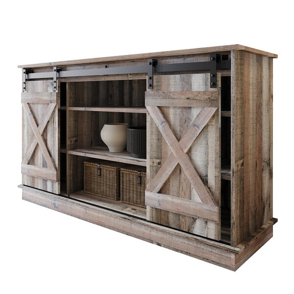 CraftPorch Vintage Style X-shaped TV Stand Console - Bed