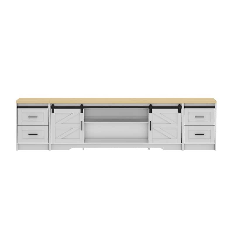 Rustic - Modern Sliding Door TV Stand: Style and Function Combined