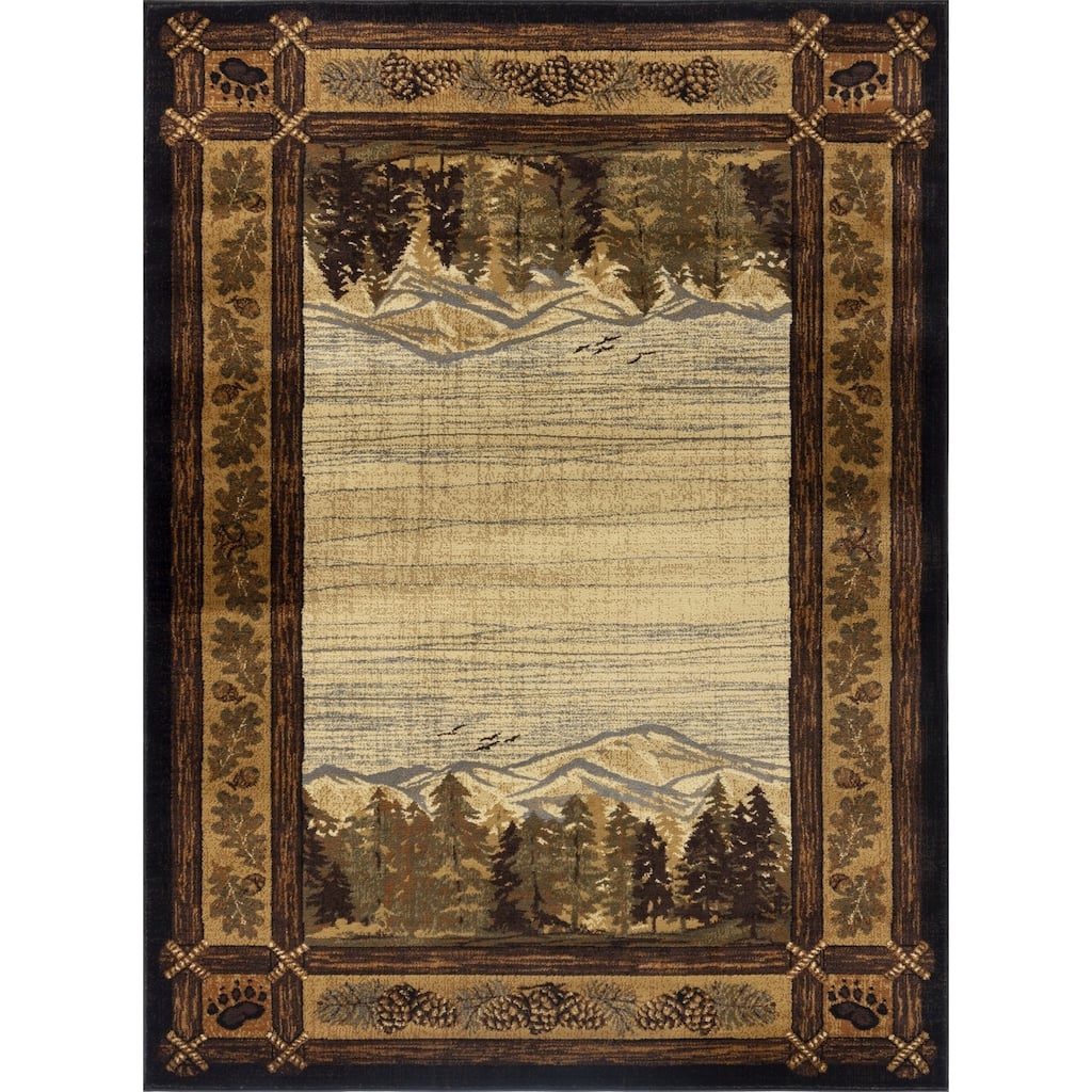 Nature's Nest GC_CBL3009 Multi Lodge Area Rug