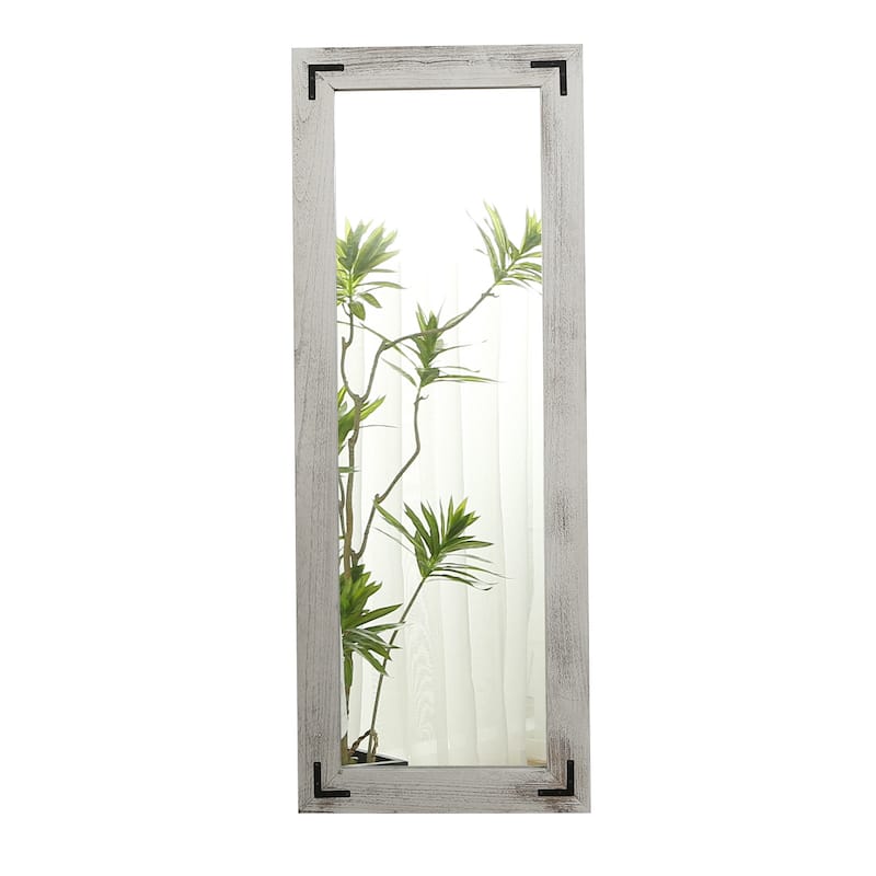 Farmhouse Rustic Wooden Framed Full Length Floor Mirror - 65"x24"