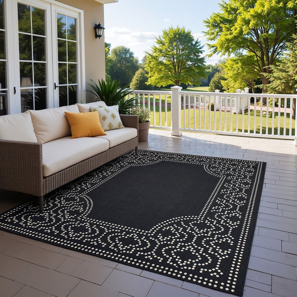 Style Haven Marianna Border Loop Pile Indoor Outdoor Area Rug