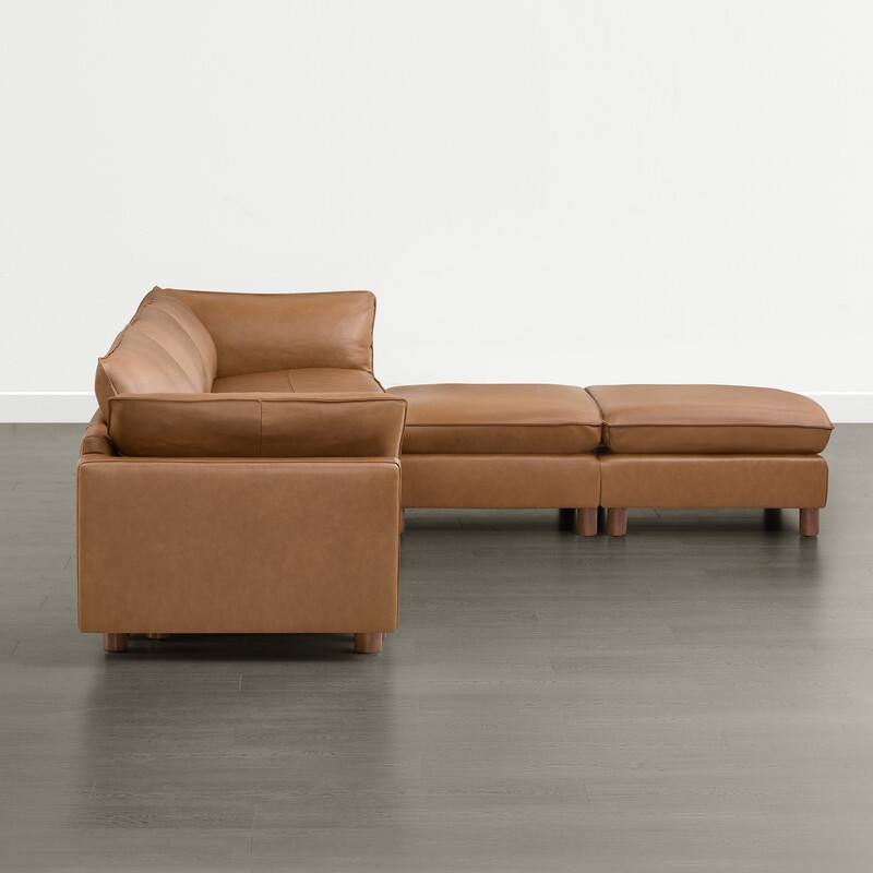 Spruce & Spring Modular Cloud Couch Sofa with Wood Legs for Living Room