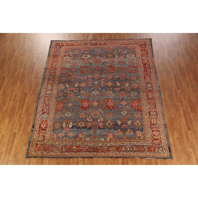 Vegetable Dye Heriz Bakhshayesh Persian Area Rug Handmade Wool Carpet - 9'3" x 10'9"