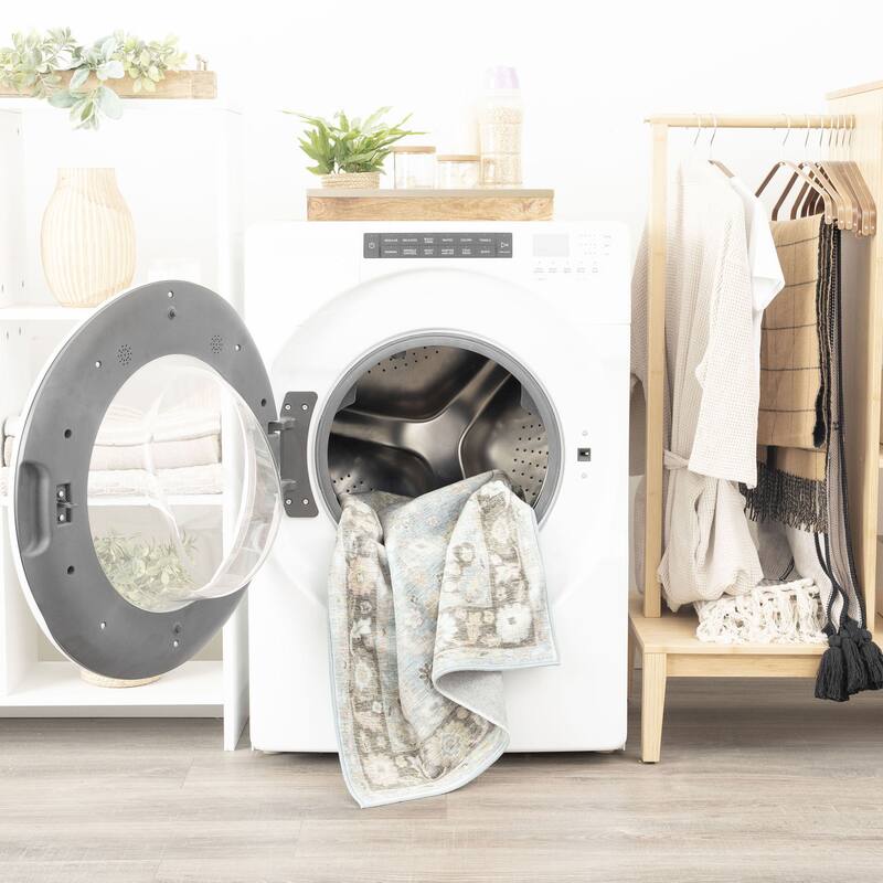 Smart Wash Ambient Glam Oriental Indoor Polyester Area Rug