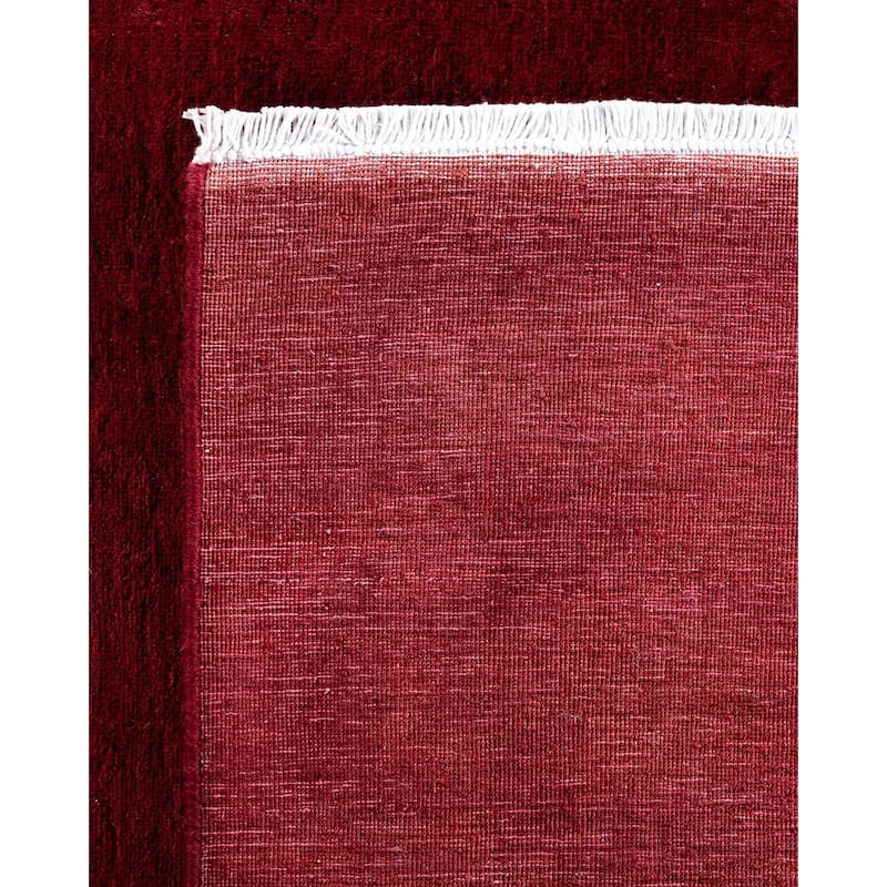 Overdyed, One-of-a-Kind Hand-Knotted Area Rug - Red - 12' 2" x 18' 3"