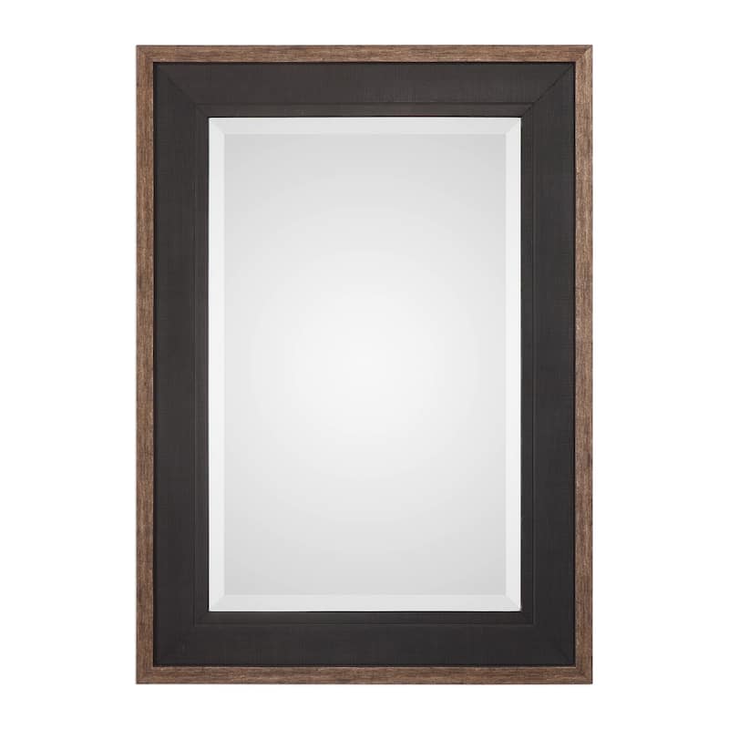 42" black staveley rustic mirror