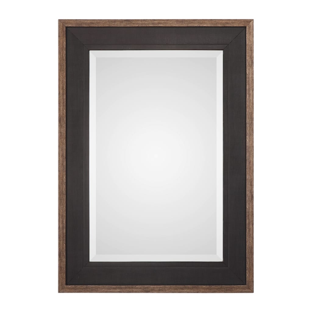 42" black staveley rustic mirror
