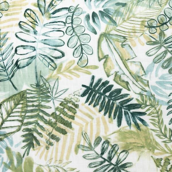 slide 5 of 4, South Shore DreamIt 3-Piece Muslin Baby Bedding Set Green Tropical Leaves
