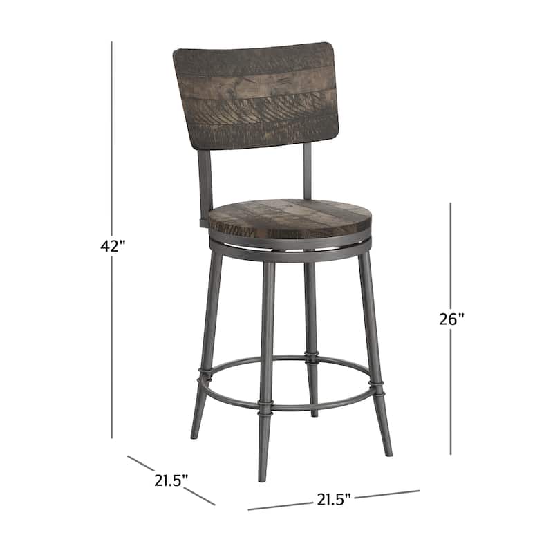 Hillsdale Furniture Jennings Wood and Metal Swivel Stool