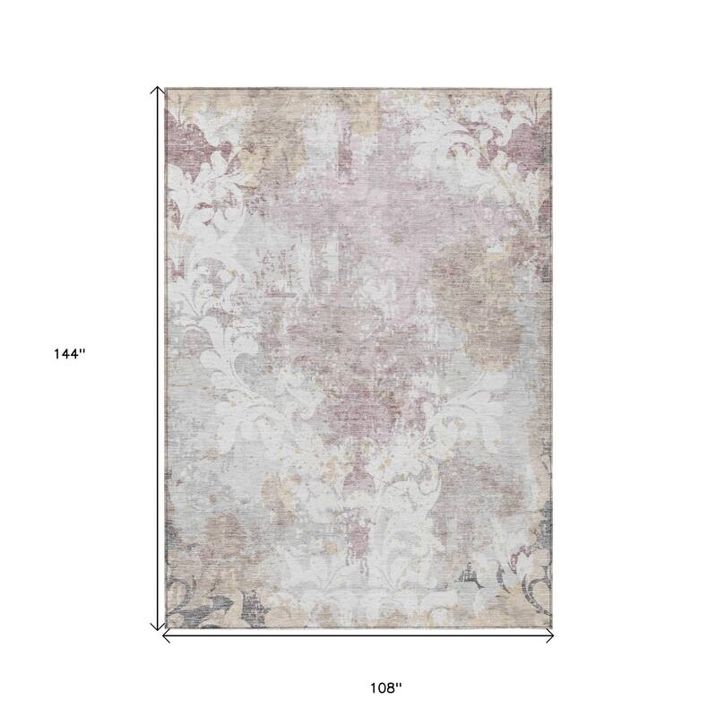 HomeRoots Damask Transitional Rectangle Outdoor Rug