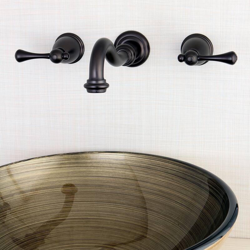 Vintage Two-Handle 3-Hole Wall Mount Bathroom Faucet