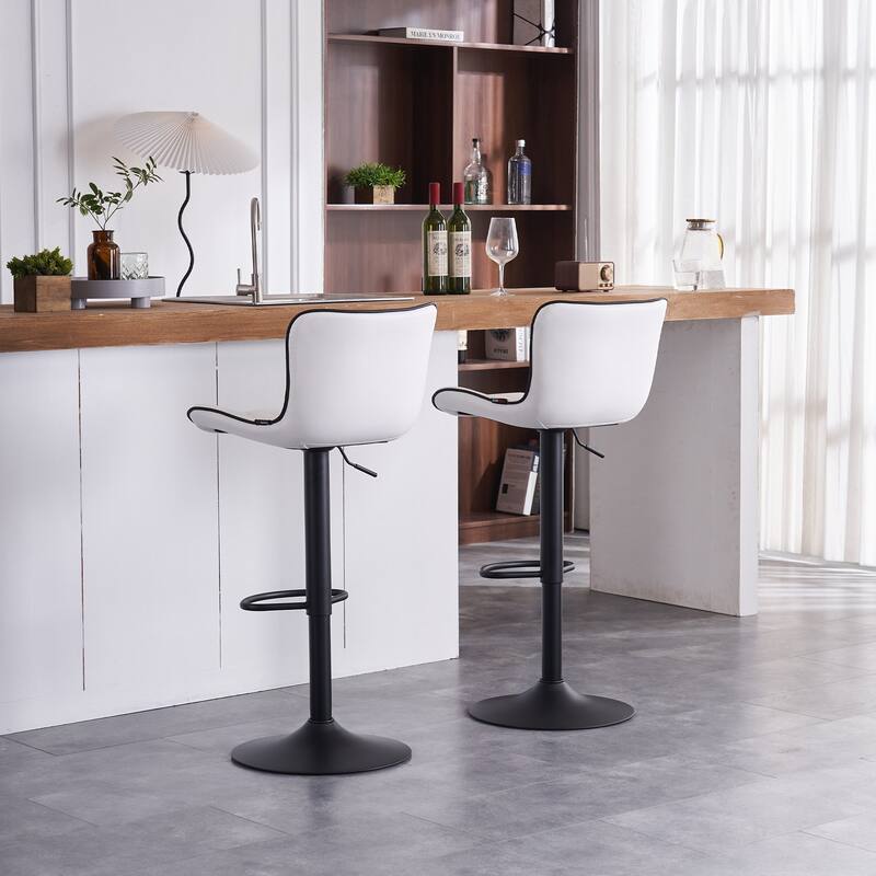 Counter Height Bar stools Modern Leather Adjustable Barstools