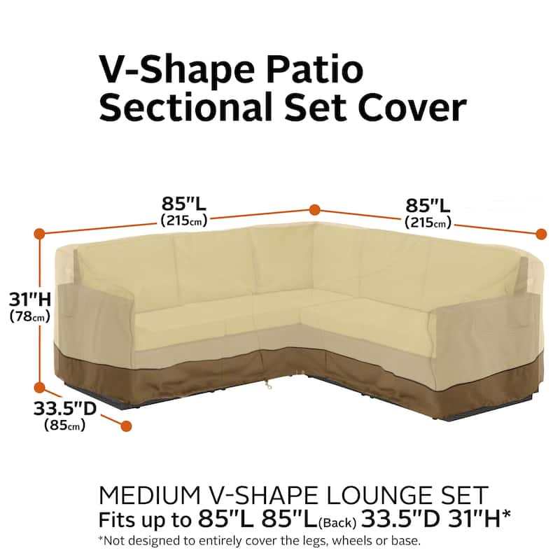 Classic Accessories Veranda™ V-Shaped Sectional Lounge Set Cover - 85"L x 33.5"D x 31"H