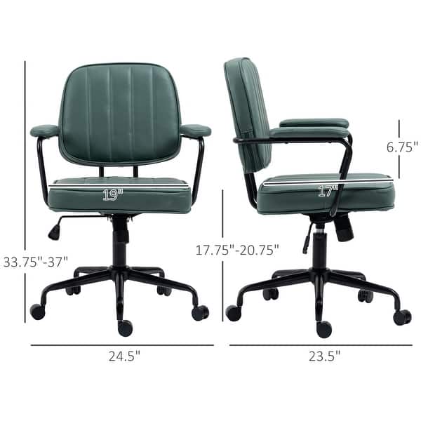 Home Office Chair with Swivel Wheels, Adjustable Height Computer Desk Chair, Microfiber Armchair with Tilt Function - N/A