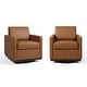 preview thumbnail 45 of 154, Set of 2 Modern Swivel Accent Armchairs Upholstered Arm Chairs