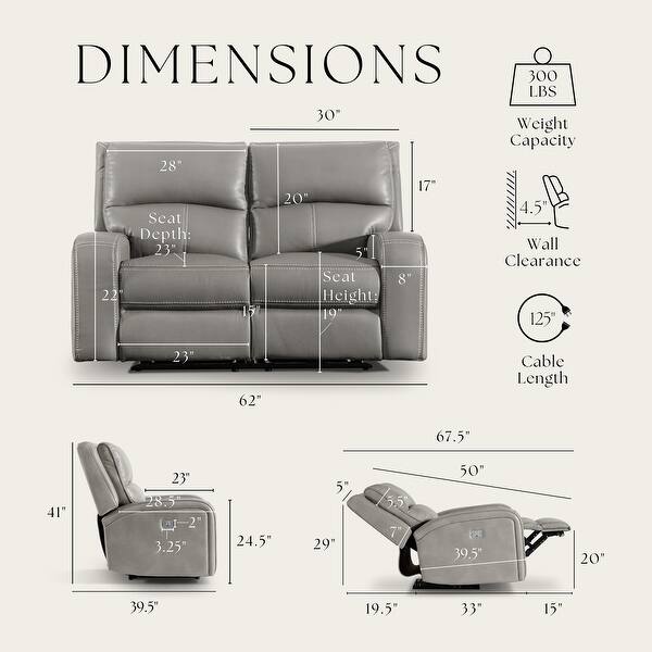 Furniture of America Fedi Taupe Faux Leather Power Recline Loveseat with USB Charger