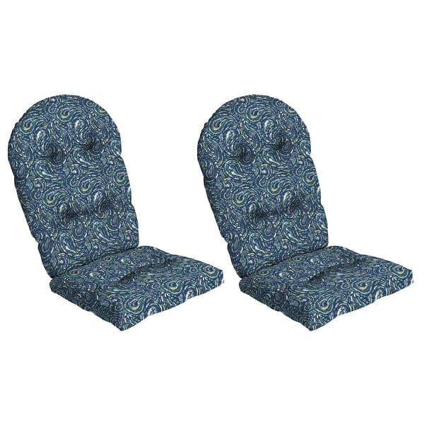 ARDEN earthFIBER Rocking Chair Cushion, Set of 2 - 21.5 x 48 - Sapphire Blue Ridge Paisley