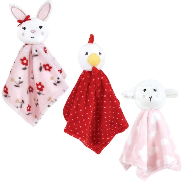slide 1 of 1, Hudson Baby Infant Girl Animal Face Security Blanket, Bunny Fox, One Size - Bunny Fox - One Size One Size - Bunny Fox