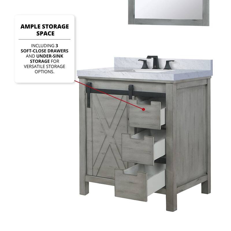 Marsyas Bath Vanity, Cultured Marble Countertop, Faucet Set and Mirrors