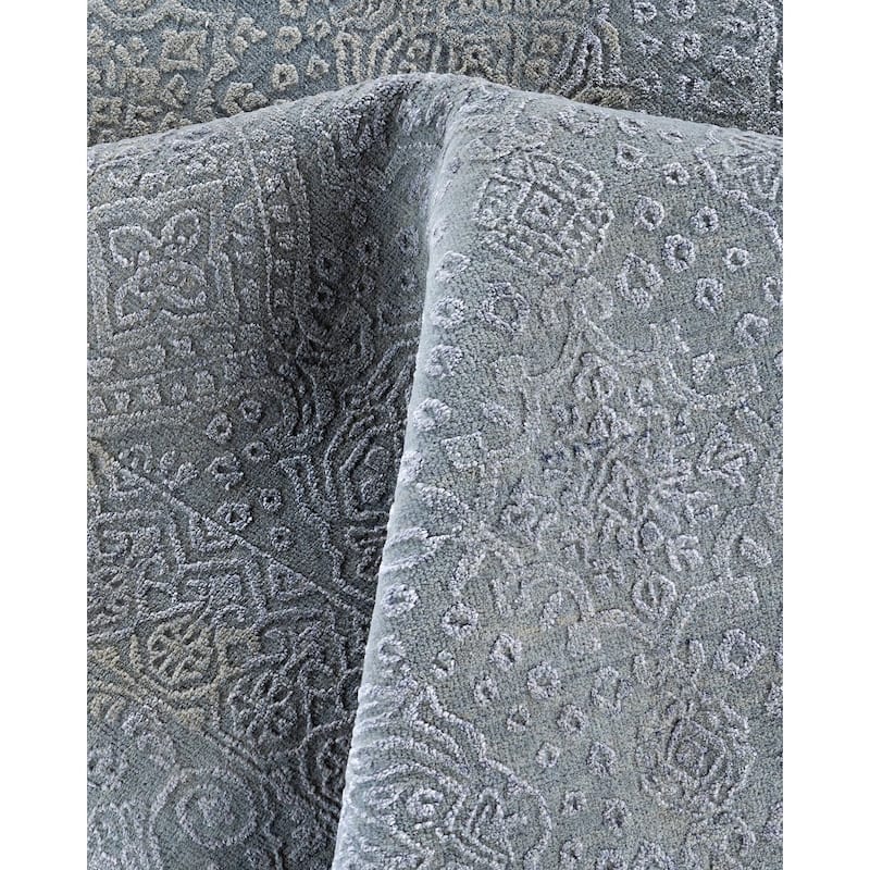 Ikat One-of-a-Kind Hand-Knotted Area Rug, Gray - 8' 0" x 9' 8"
