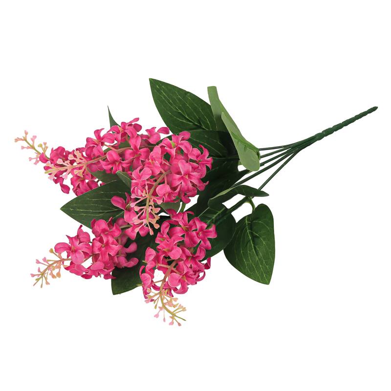 Set of 12 Hot Pink Artificial Stock Flower Stem Bush Bouquet 15in - 15" L x 6" W x 6" DP