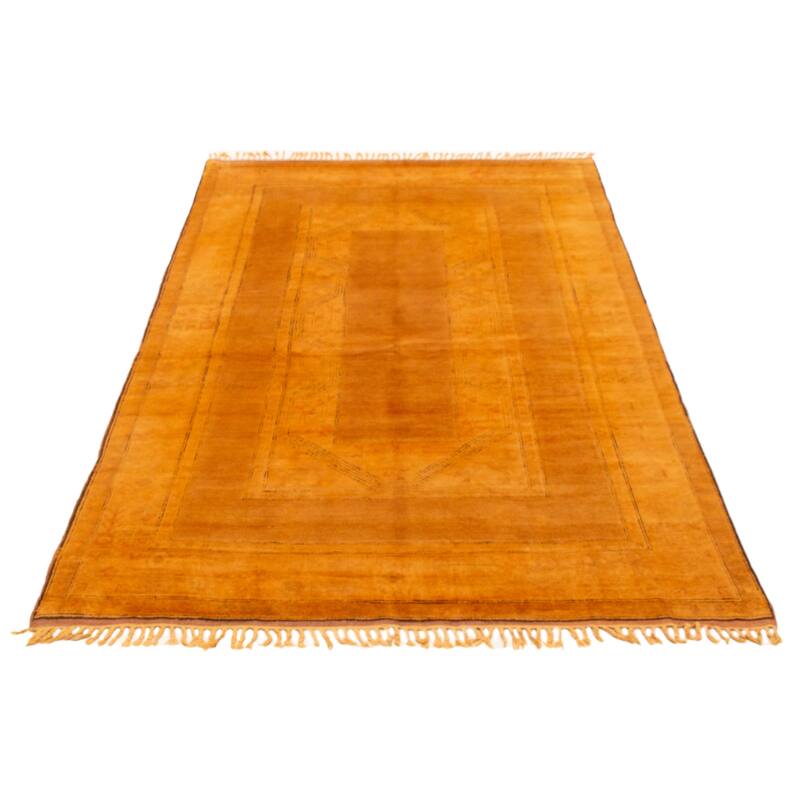 ECARPETGALLERY Hand-knotted Color Transition Light Orange Wool Rug - 6'4 x 9'10