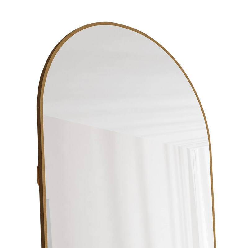 64.9" * 23.2" Aluminum Alloy Metal Frame Arched Wall Mirror, Bathroom Makeup Mirror, Bedroom Porch, Clothing Store