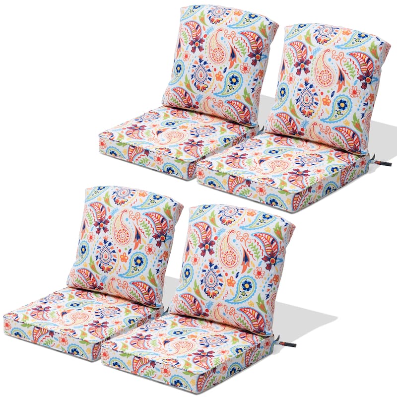 22 x 21 in Patio Premium fabric Outdoor Seat Cushions Set (Seat & Back)