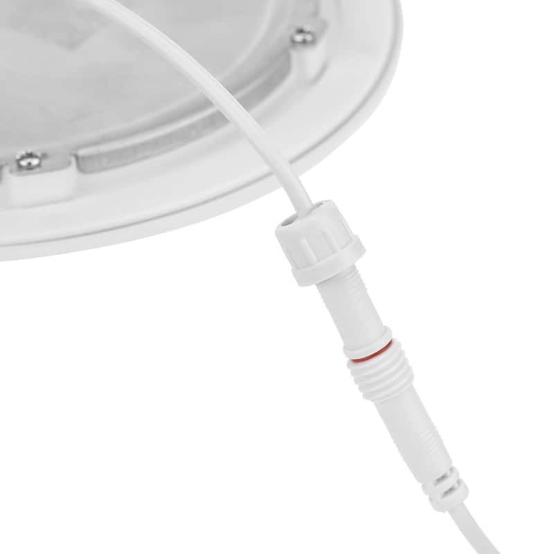 Everlume Collection 6 in. Satin White 5-CCT LED Low Profile Canless Recessed Downlight - 7.165 in x 7.165 in x 1.815 in