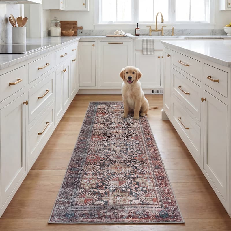 SAFAVIEH Tucson Machine Washable Slip Resistant Eldora Traditional Rug