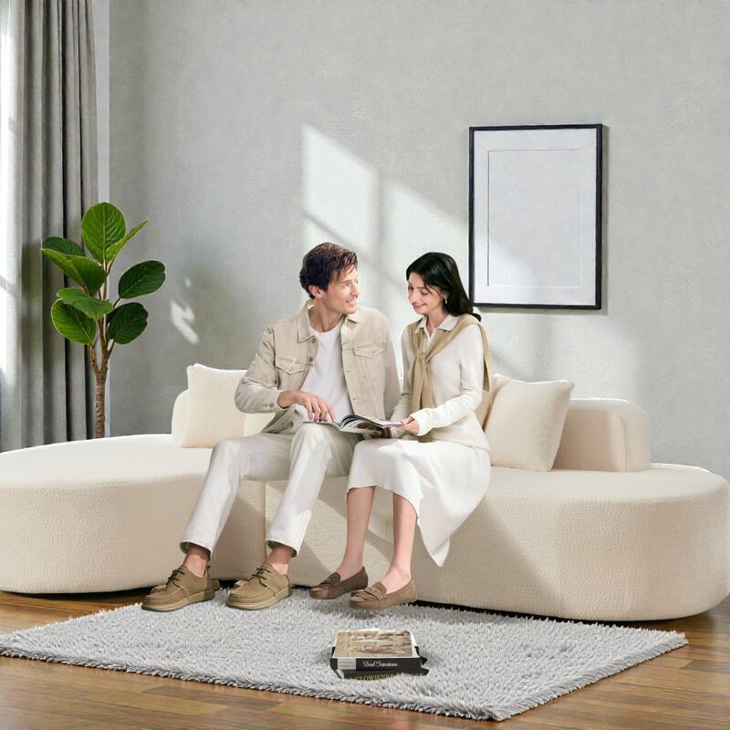 112.2" L-Shaped Boneless Sectional Sofa with Chaise, Chenille Upholstery, Memory Foam, No Assembly