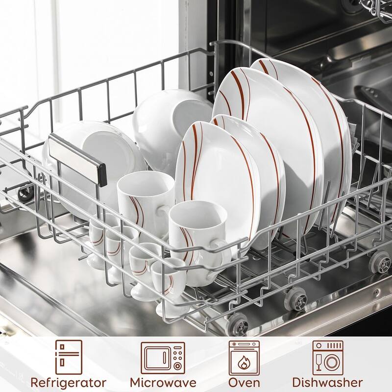 VEWEET 20-Piece White Porcelain Dinnerware Set (Service for 4)