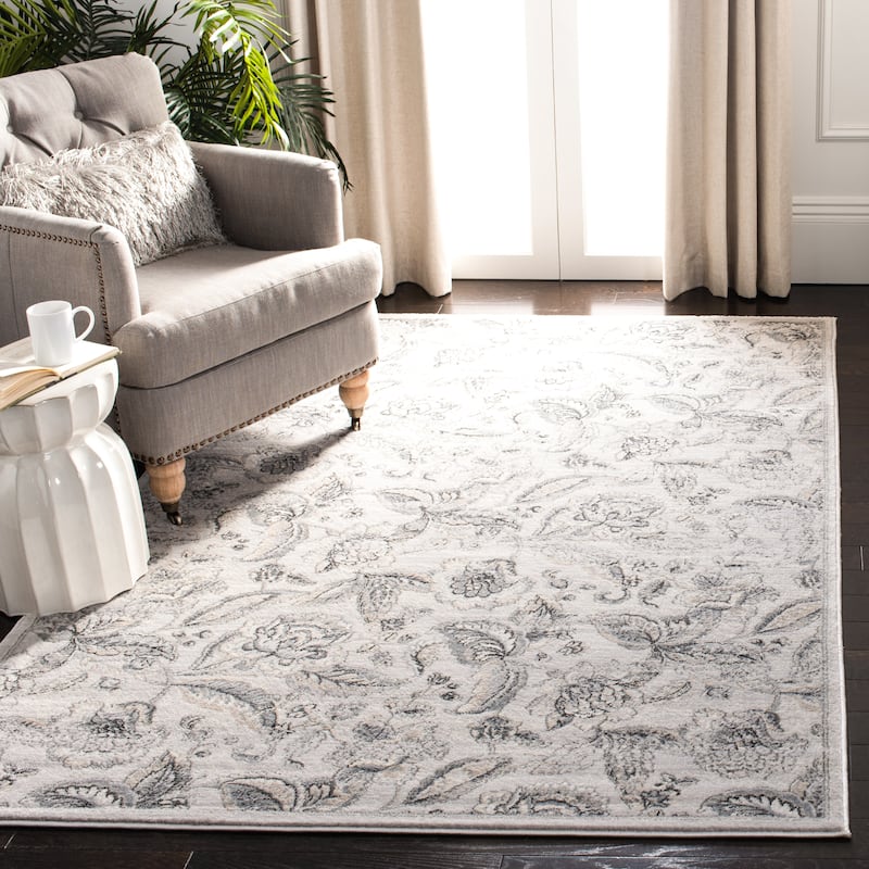 SAFAVIEH Carnegie Maaja Modern Distressed Oriental Rug - 6'7" x 9'2" - Silver/Grey